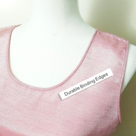 SIAM SILK 100% Thai Silk PINK Womens Tank Top Slip-on Round Neckline Sleeveless - Picture 6 of 12